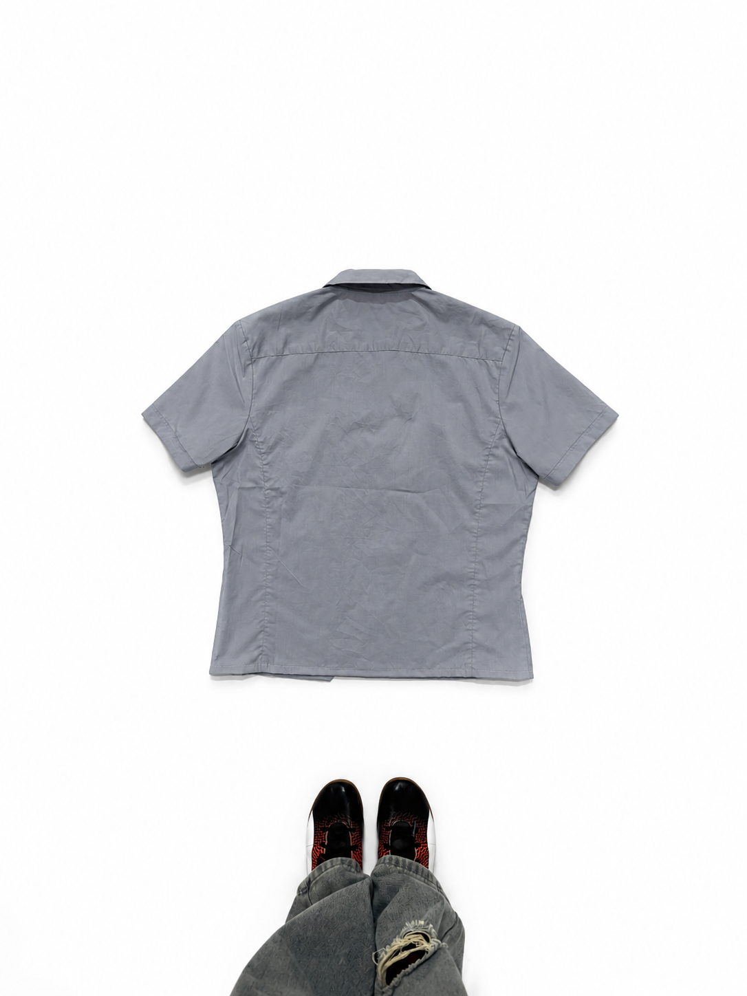 Powder Blue Short Sleeve Casual Shirt