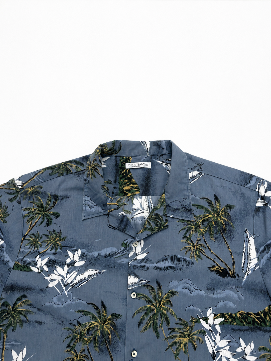 Men's Shirt Hawaiian Half Sleeve Blue Tropical Island Print