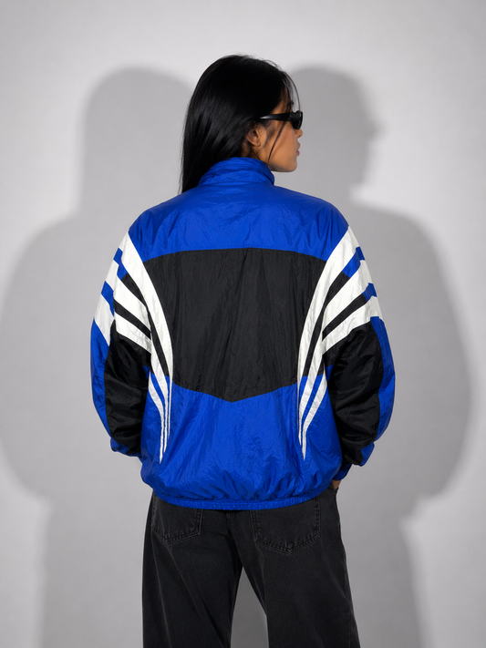 Women's Jacket 90s Retro Colorblock Zip-Up