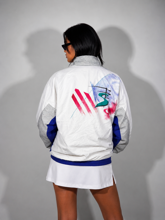 Women's Jacket Originals Originals White Colorblock Windbreaker