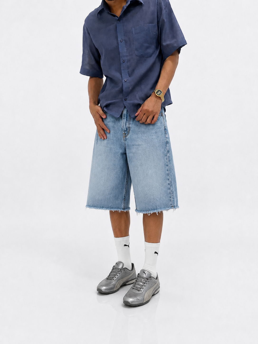 Glacier Wash Baggy Denim Jorts