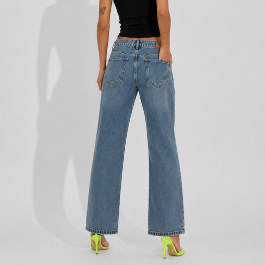 Women's Jeans Light Wash Wide-Leg