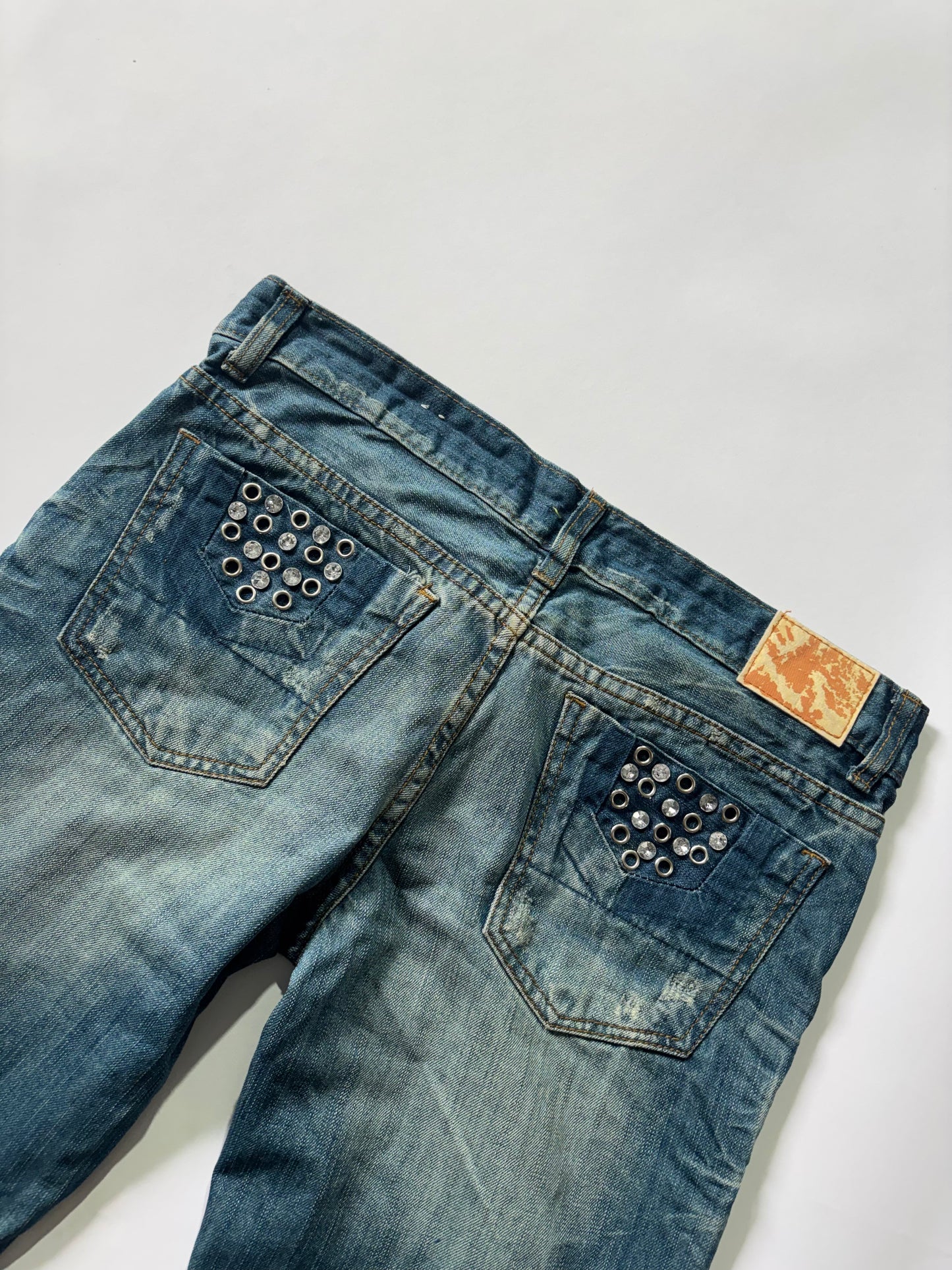 Women's Jeans Distressed Light Wash Straight Leg