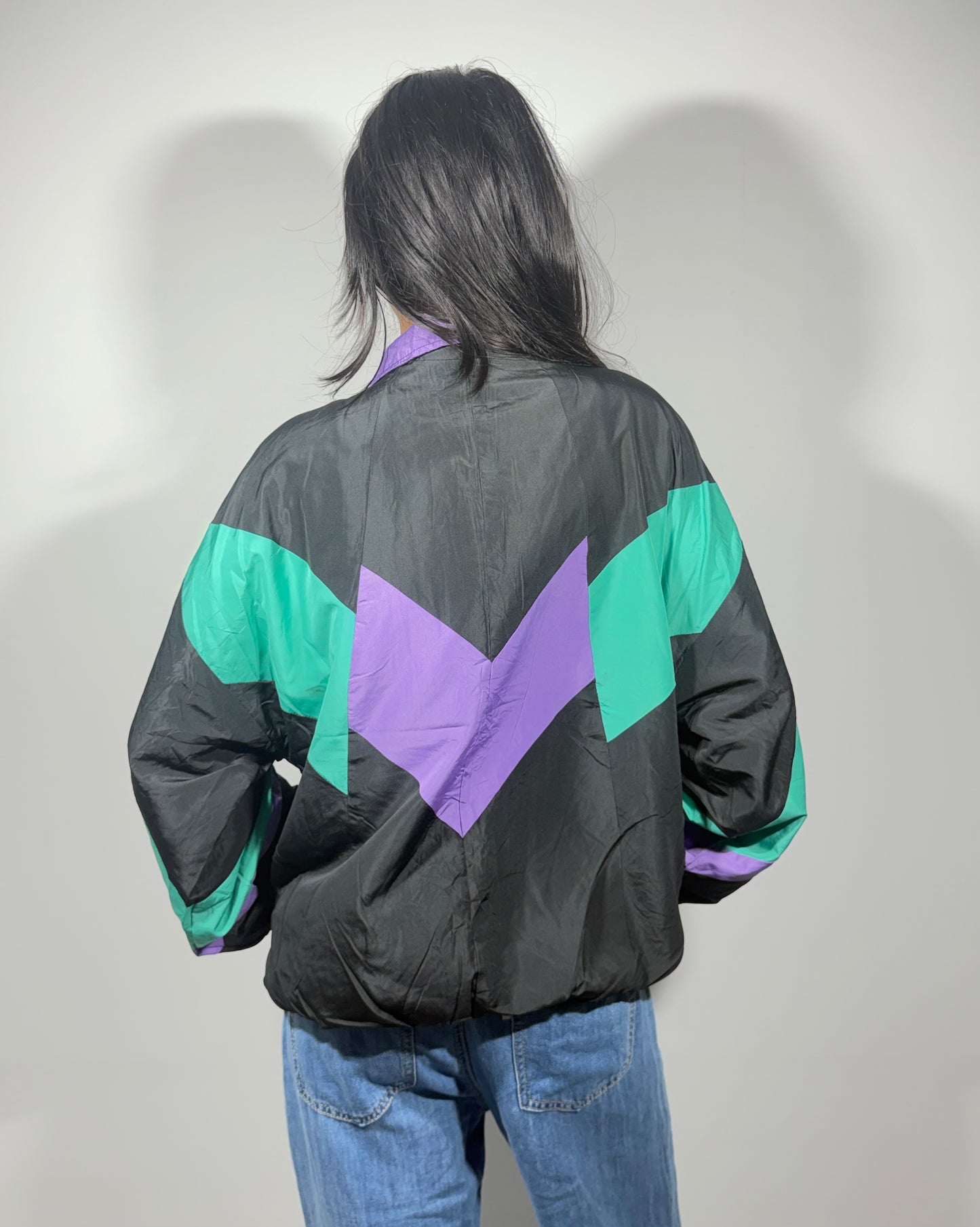 Women's Jacket Retro Solid Colorblock