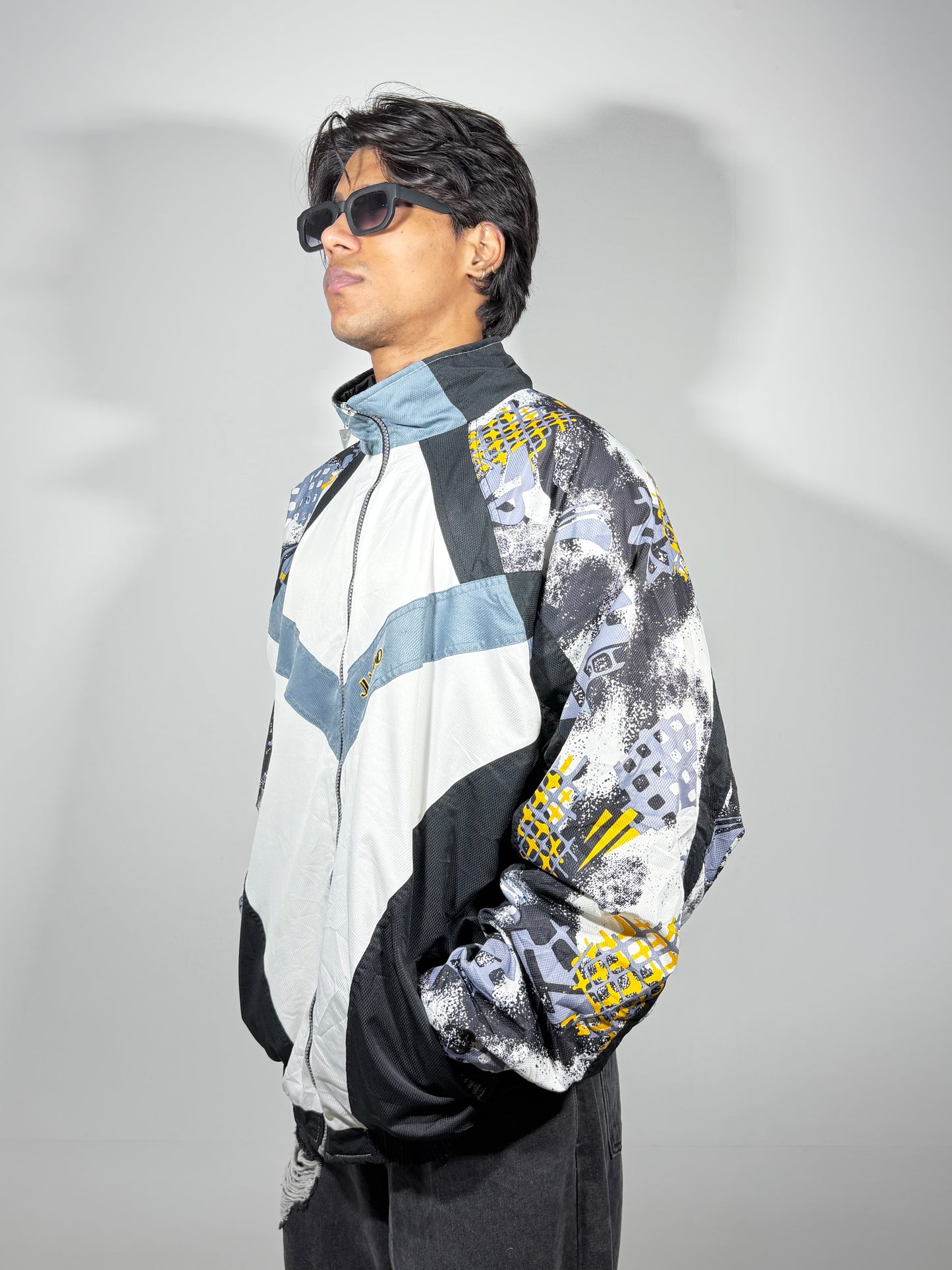 Abstract Print Windbreaker Men's Jacket