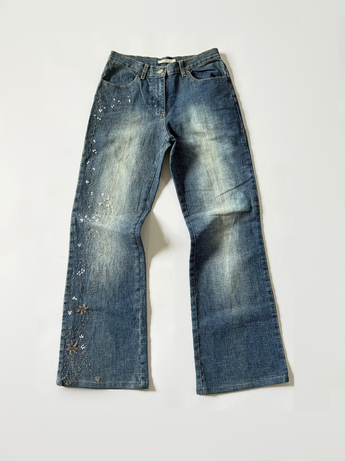 Beaded Washed Jeans