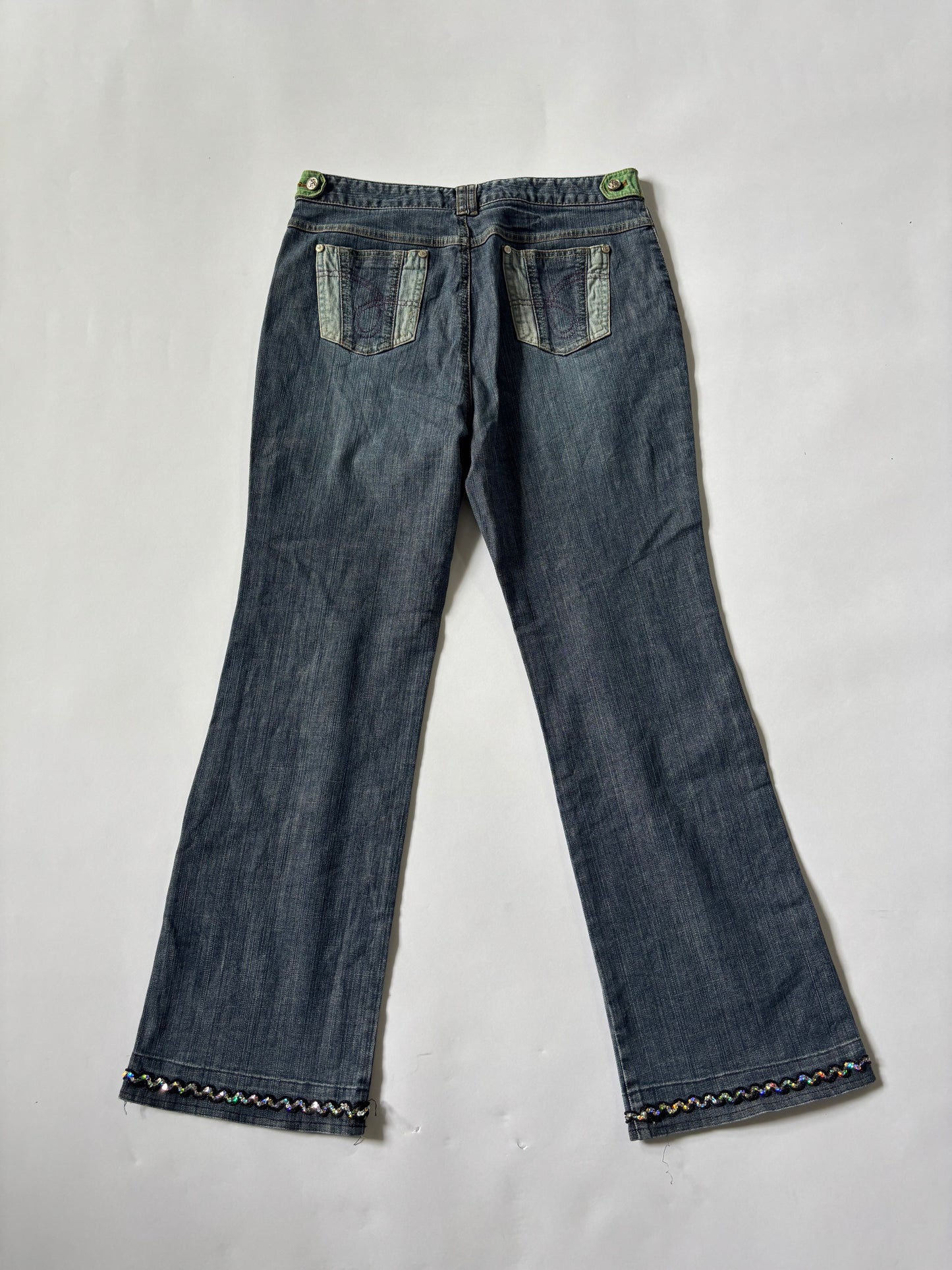 Washed Shimmer Hem Jeans