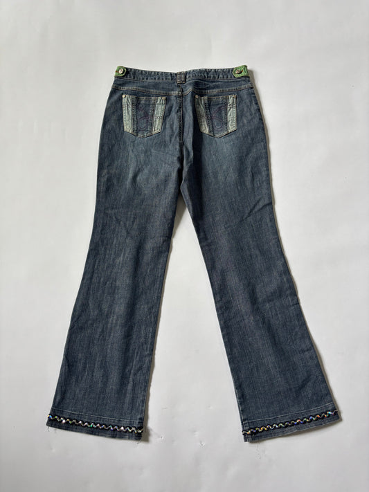 Washed Shimmer Hem Jeans