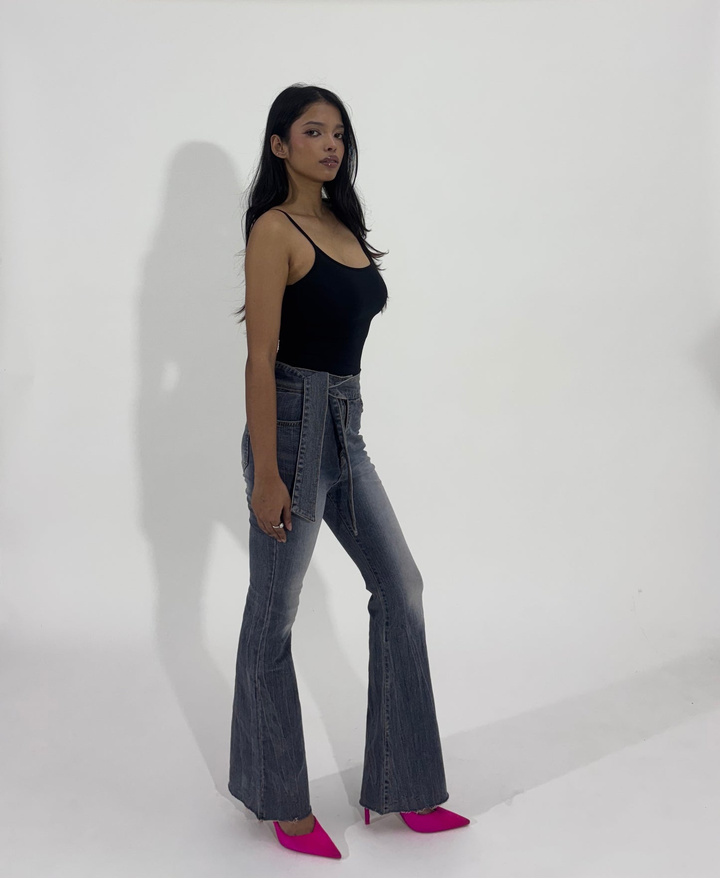 Wrap Tie Flared Women's Jeans