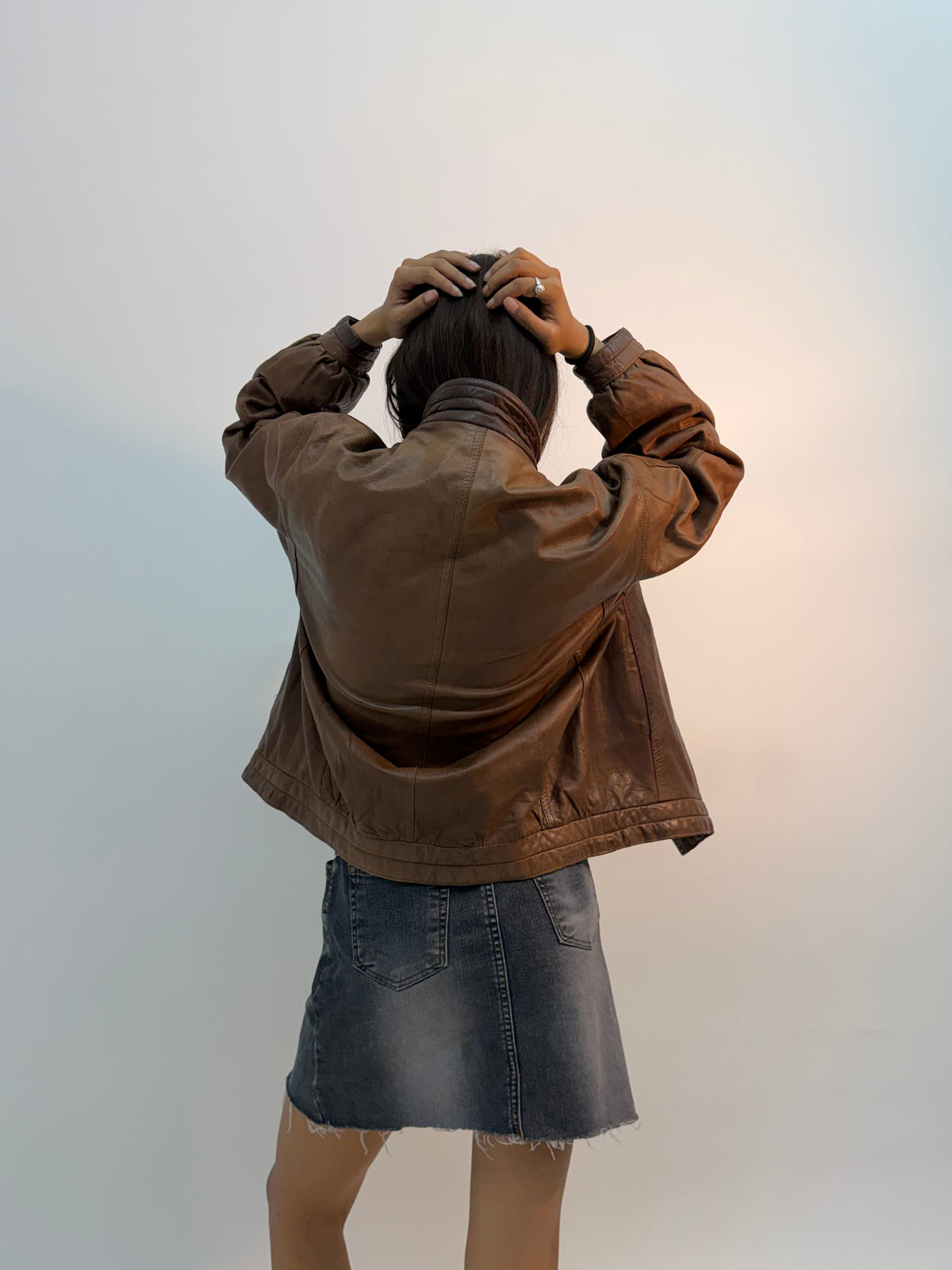 Vintage Rugged Brown Field Bomber Jacket