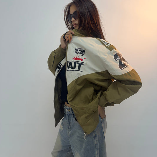 Vintage Graphic Contrast Unisex Bomber Jacket