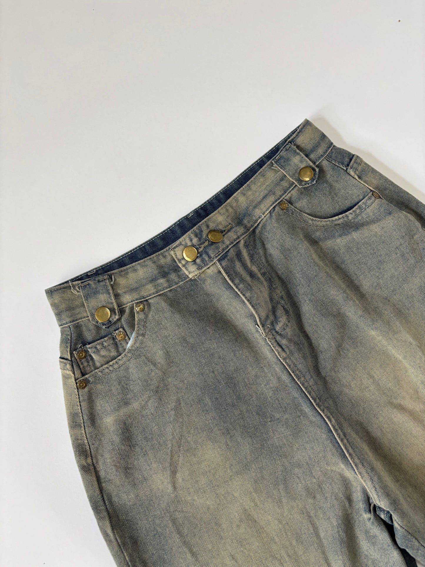 Light Wash Cargo Flare Unisex Jeans