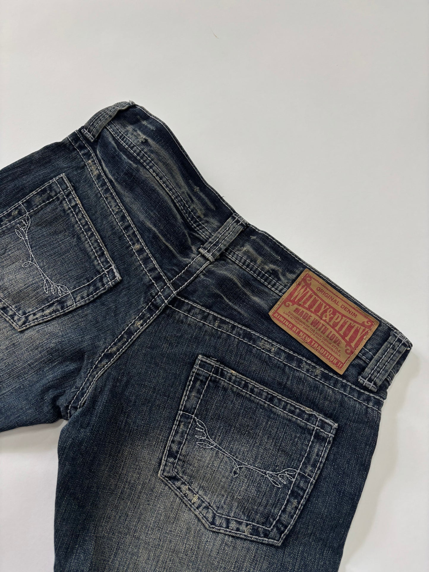 Vintage inspired blue denim jeans