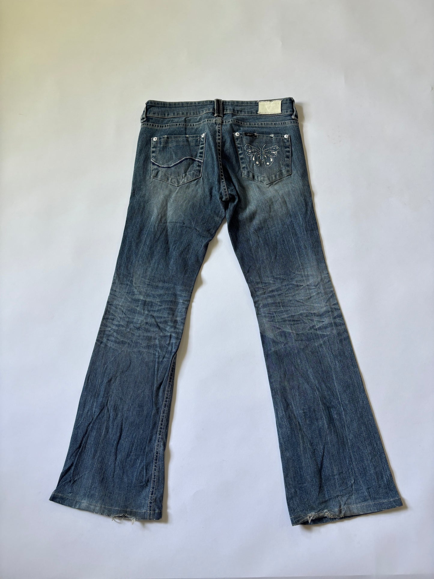 Light Wash Low Rise Flared Women's Jeans