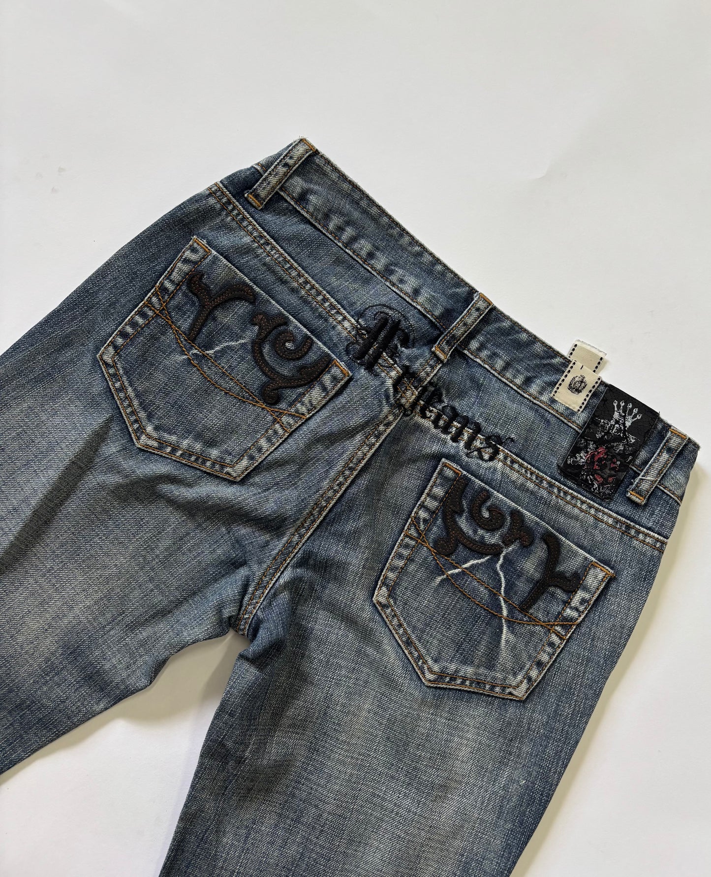 Light Wash Distressed Bootcut Jeans