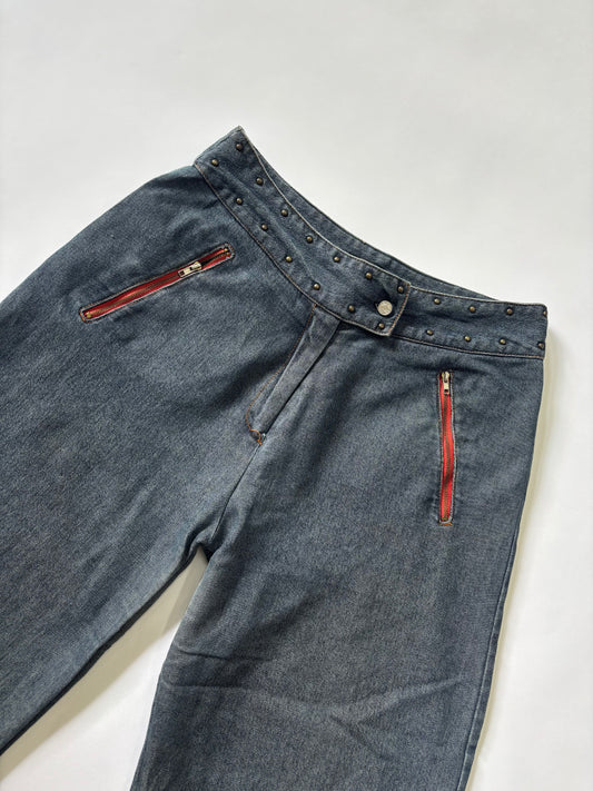 Women's Jeans Culotte Wide Leg Charcoal