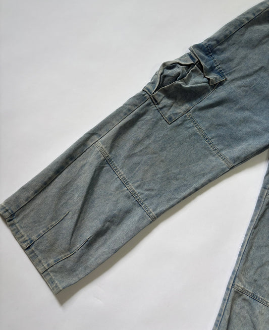 Unisex Jeans Cargo Washed Grey