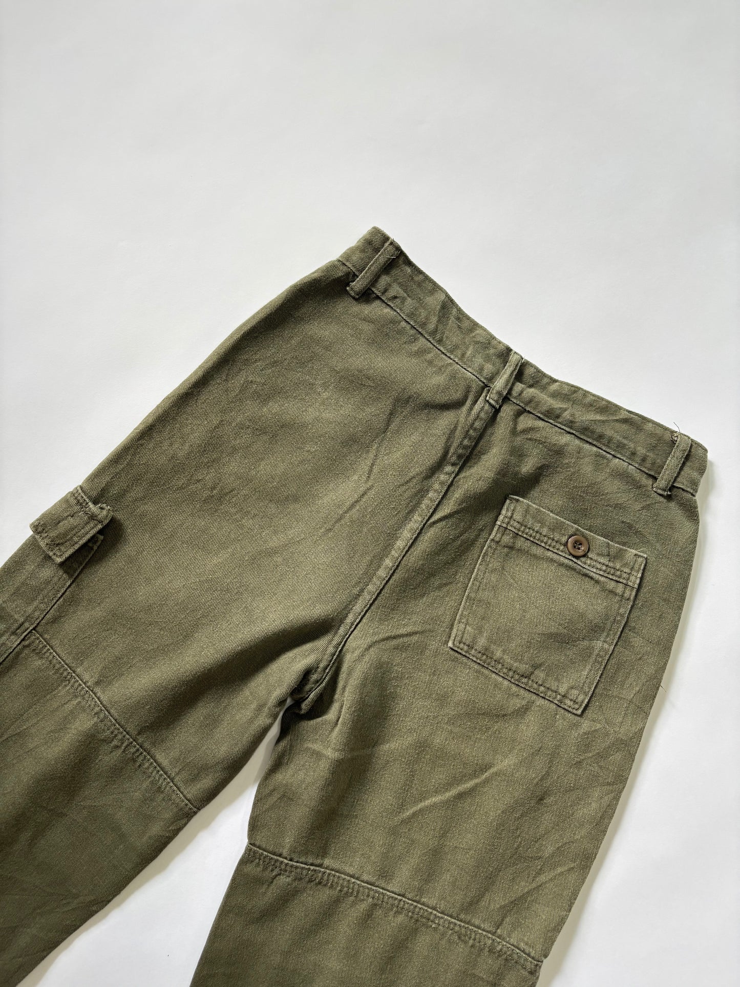 Unisex Jeans Cargo Straight Leg Olive Utility