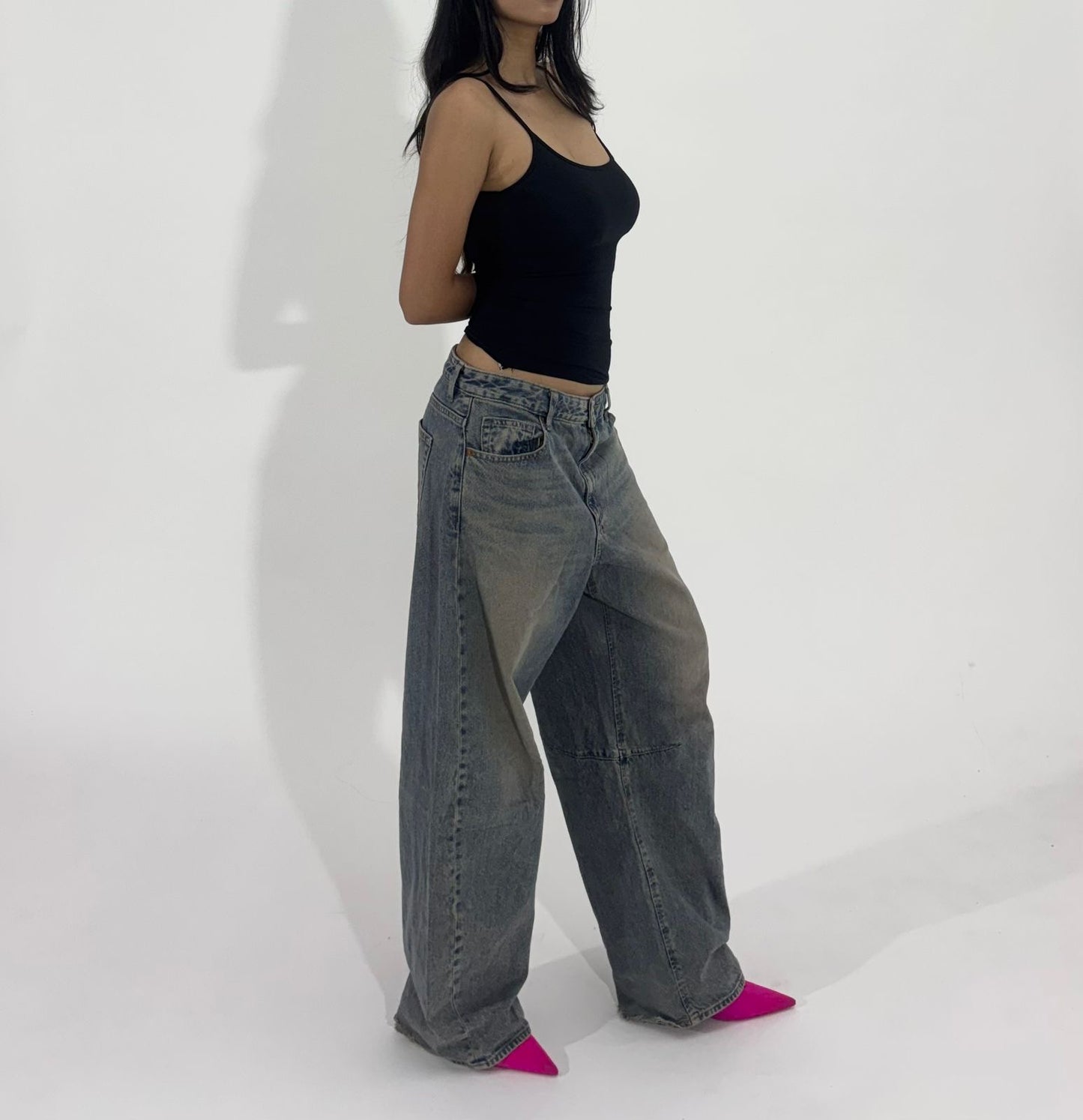 Washed Wide Leg Women's Jeans