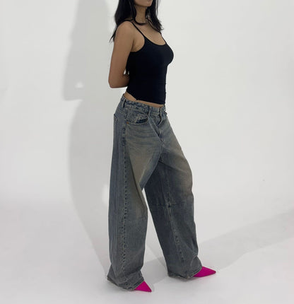 Washed Wide Leg Women's Jeans