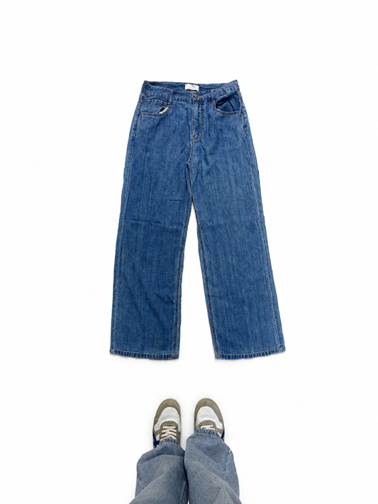 Women's Jeans Mid Rise Wide Leg Light Wash