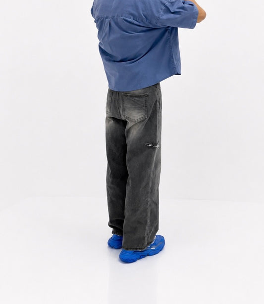 Men's Jeans Distressed Shadow Wash