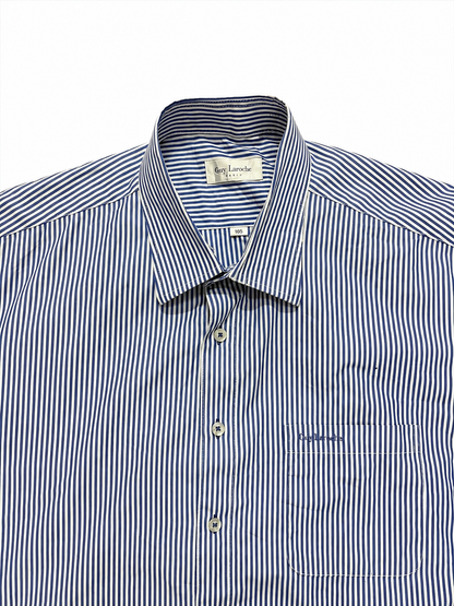 Vintage Blue & White Pinstripe Short Sleeve Shirt