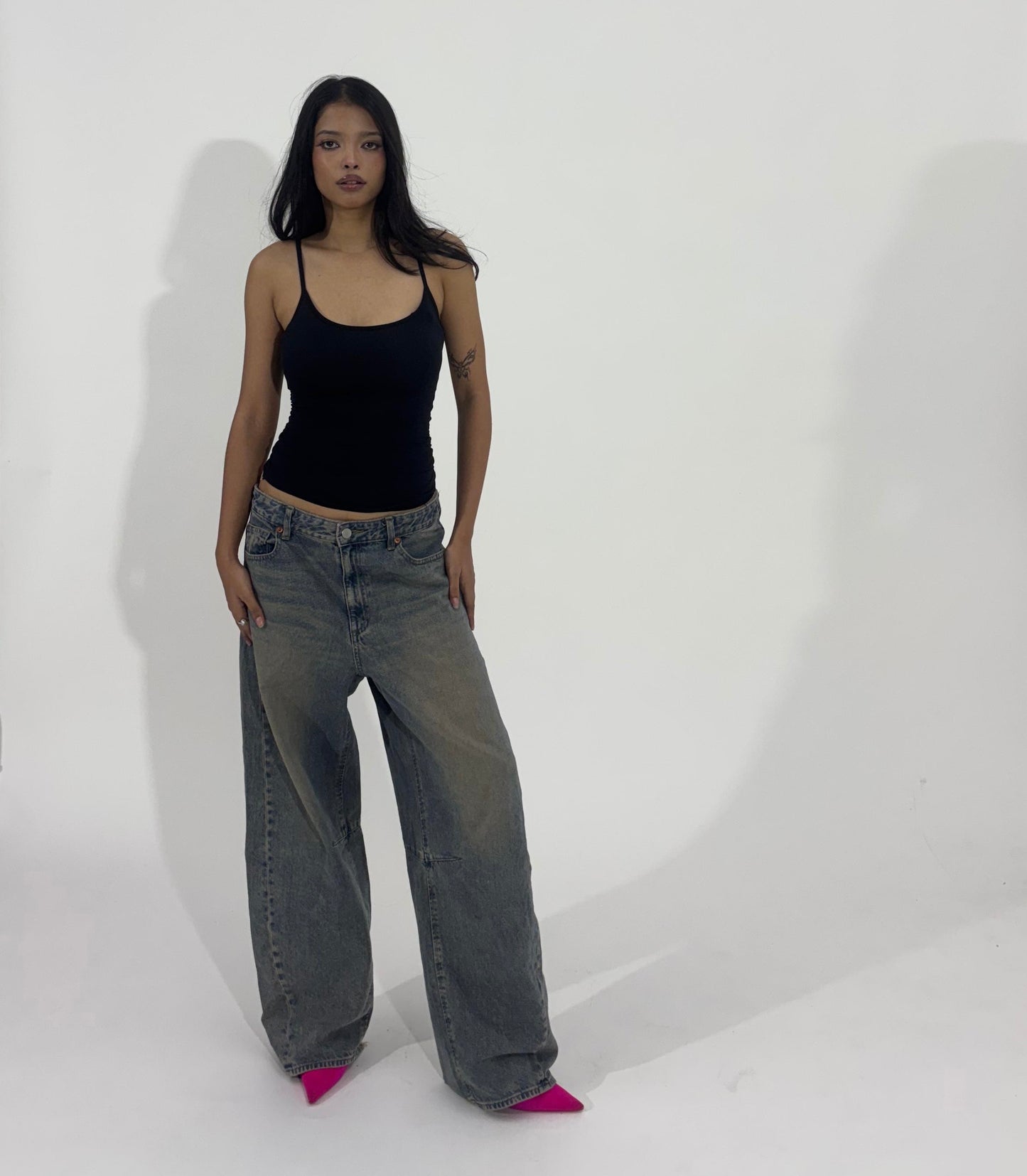 Washed Wide Leg Women's Jeans