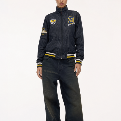 Women’s Xtep Club Black Regular-Fit Embroidered Light Windreaker Jacket