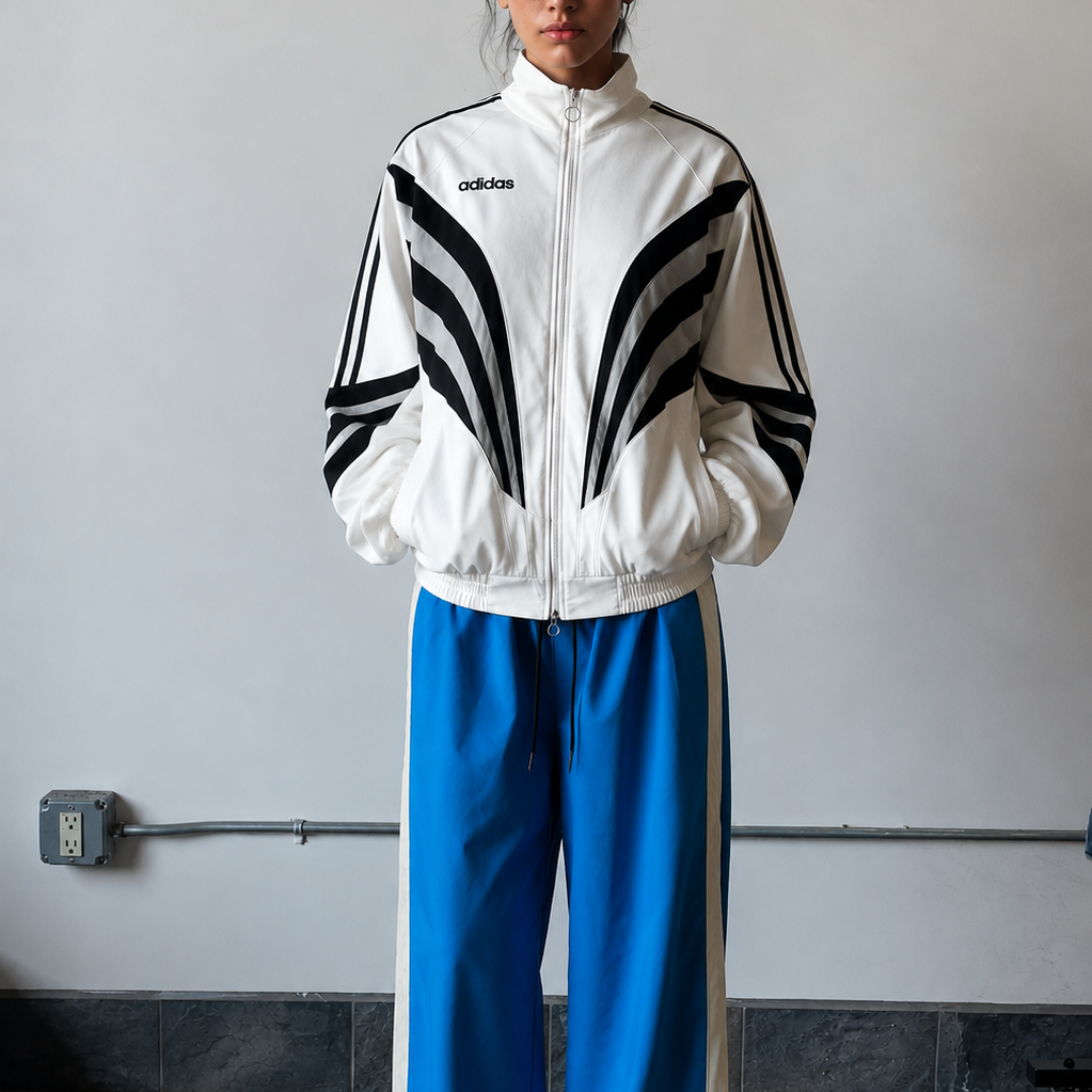 Women's Jacket - Retro Striped Zip-Up Track