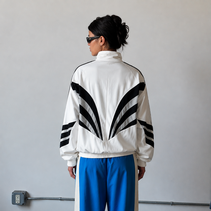Women's Jacket - Retro Striped Zip-Up Track