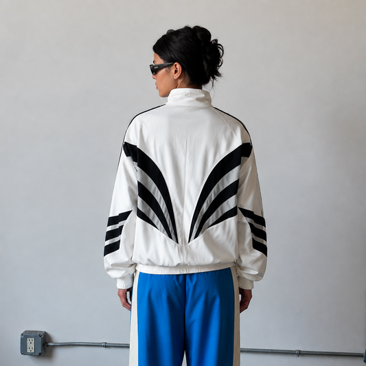 Women's Jacket - Retro Striped Zip-Up Track