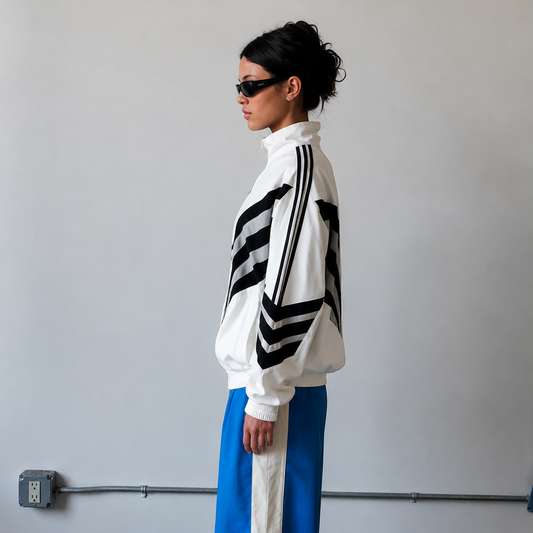 Women's Jacket - Retro Striped Zip-Up Track
