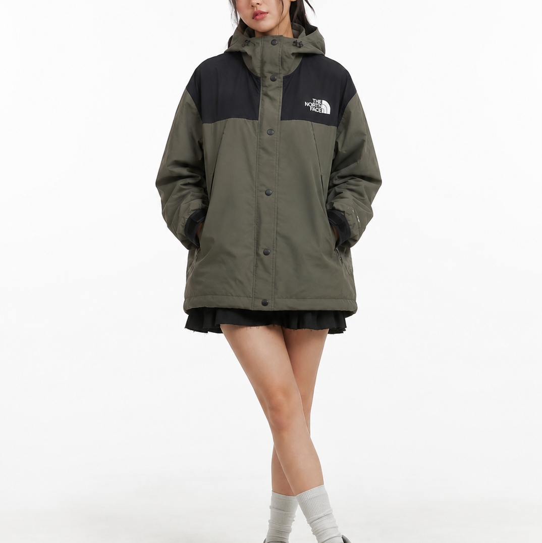 Women's Jacket - Oversized Olive Green Hooded Utility