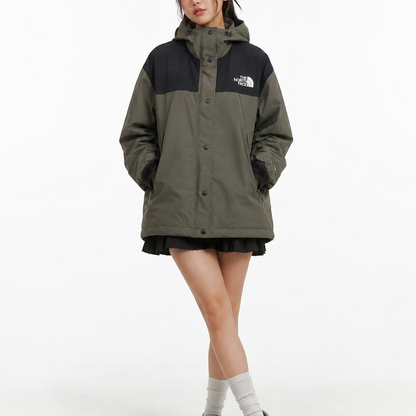 Women's Jacket - Oversized Olive Green Hooded Utility