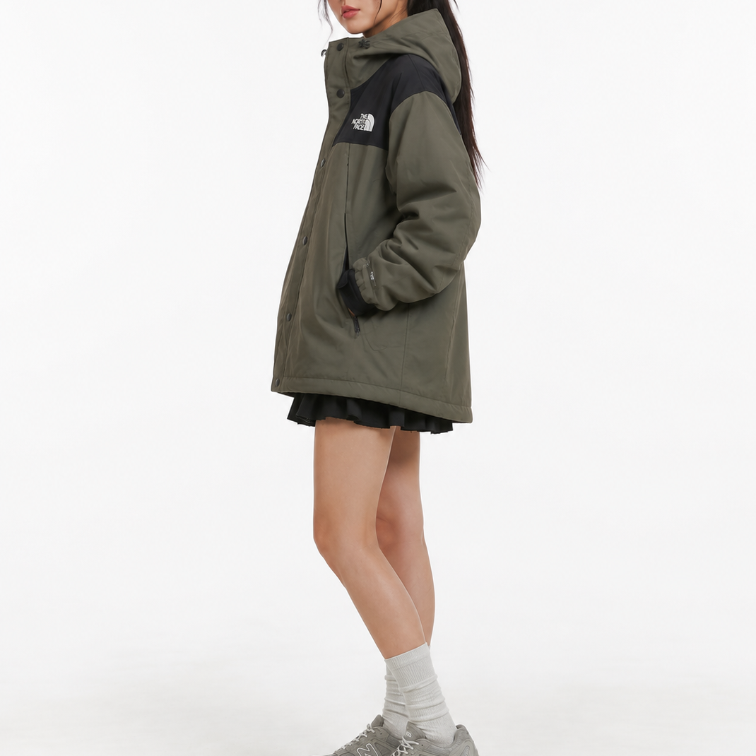 Women's Jacket - Oversized Olive Green Hooded Utility