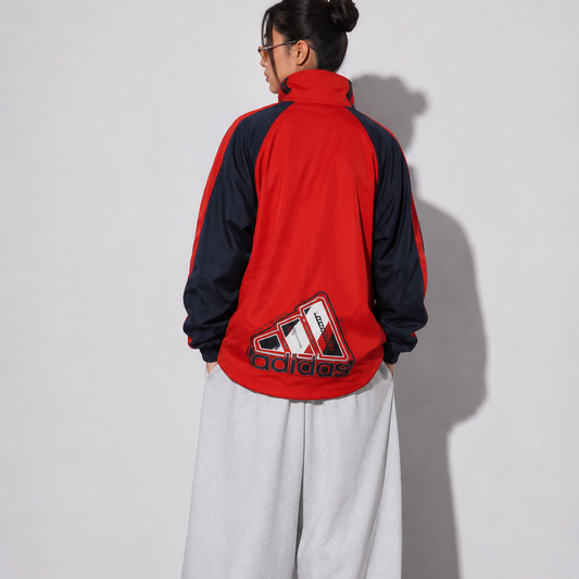 Women's Jacket -Vintage Red & Navy Colorblock 90s Track