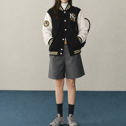 Women’s Jacket – Black & Beige NY 1983 Varsity
