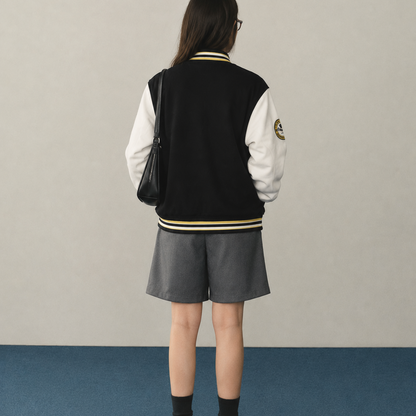 Women’s Jacket – Black & Beige NY 1983 Varsity