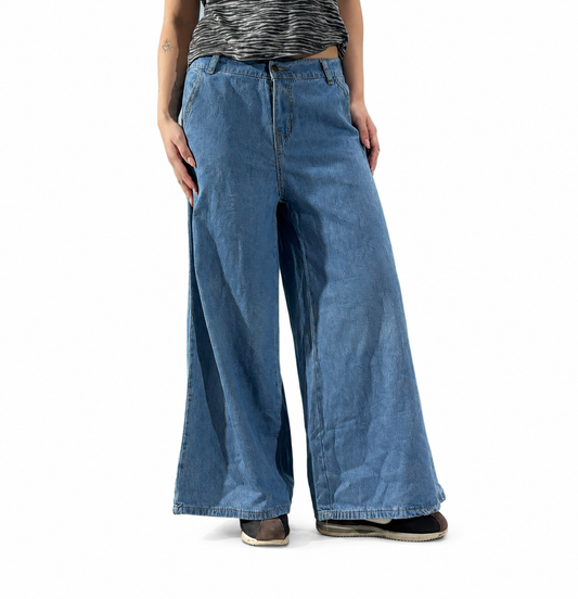 Women's Jeans Light Wash Wide-Leg