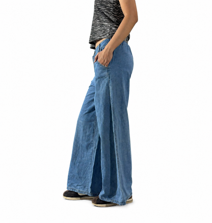 Women's Jeans Light Wash Wide-Leg
