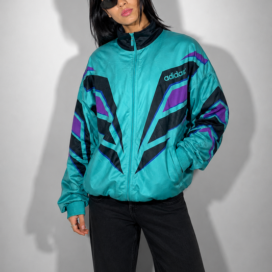 Women's Jacket Vintage Teal & Purple Colorblock Track