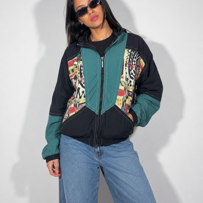 Women's Jacket Lightweight Retro Abstract Pattern