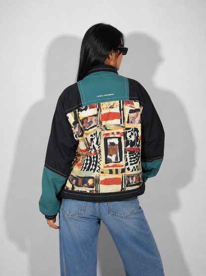 Women's Jacket Lightweight Retro Abstract Pattern