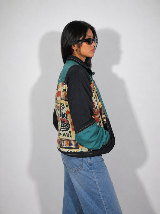 Women's Jacket Lightweight Retro Abstract Pattern