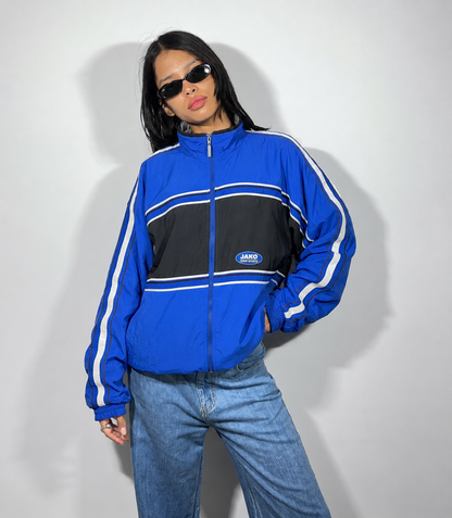 Women's Jacket Vintage Royal Blue Full-Zip Windbreaker
