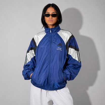 Women's Jacket Originals Retro Windbreaker – Blue and White