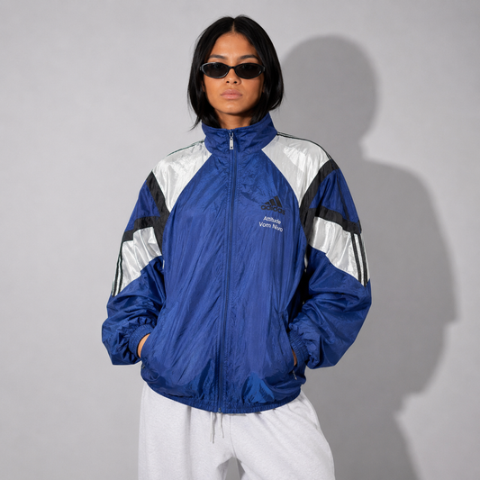 Women's Jacket Originals Retro Windbreaker – Blue and White