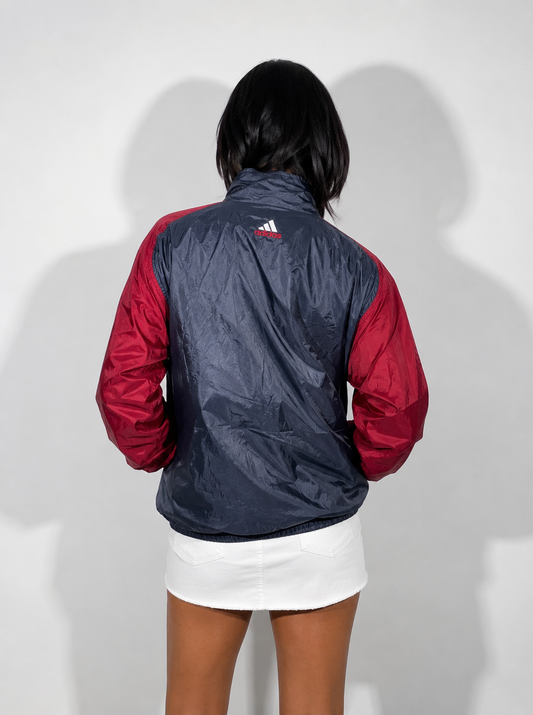 Women's Jacket Vintage Full-Zip Shell Jacket – Burgundy & Black