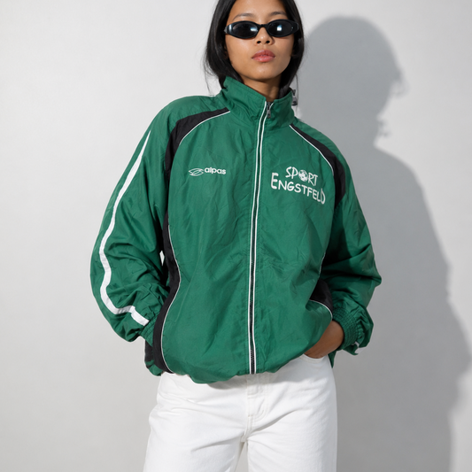 Women's Jacket Retro Athletic Track Green Performance